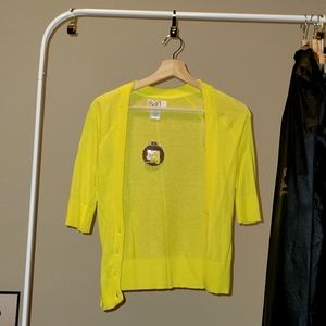 S yellow So cardigan with buttons (spring yellow, fits true to size)